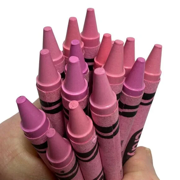 Retired Vintage Crayola Thistle Pink Crayons 16 Pack Lot Collectable Art Supply - Picture 2 of 4